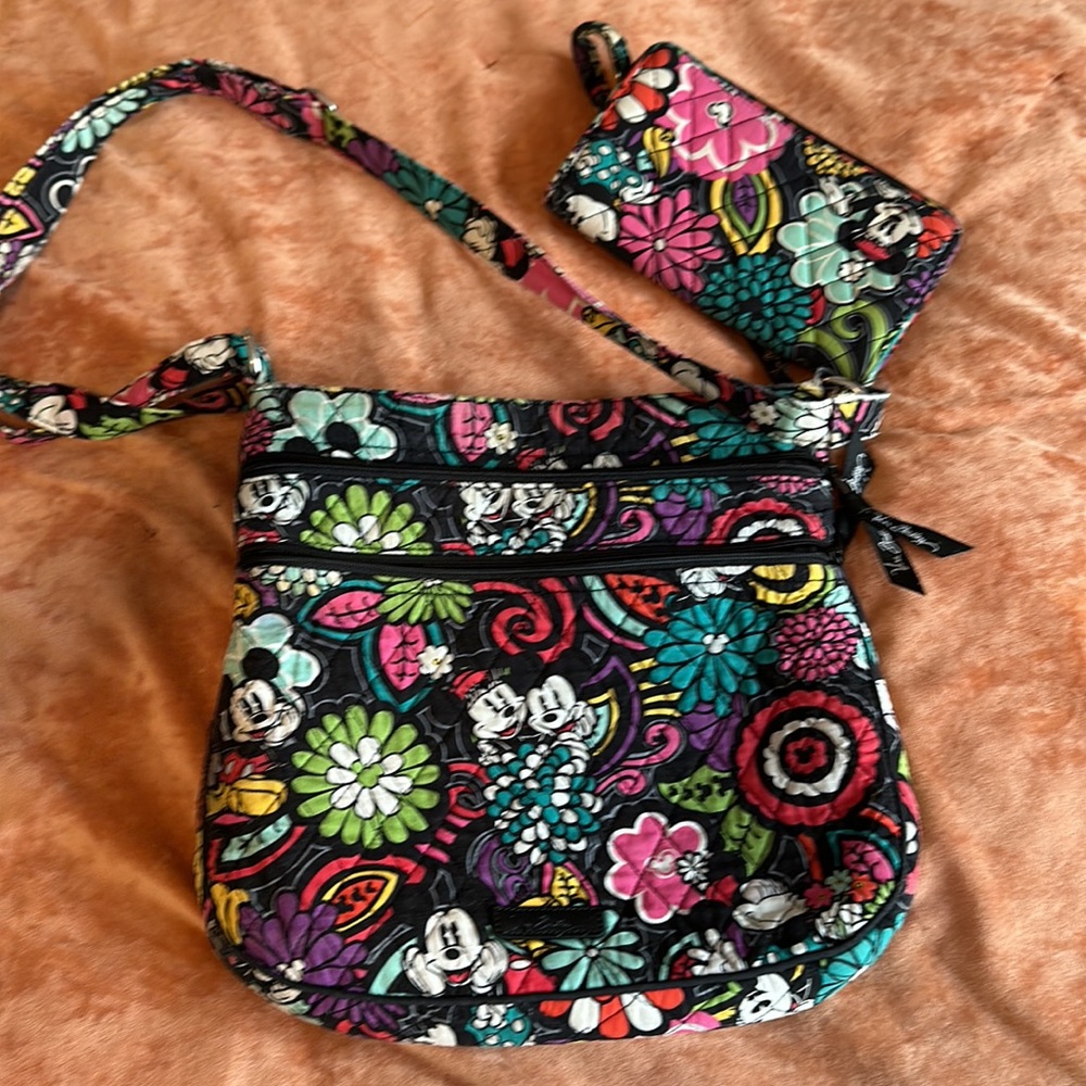 DISNEY Vera Bradley Magical Blooms Crossbody Purse + wallet set